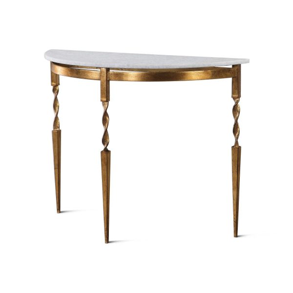 ZELLA MARBLE TOP DEMILUNE CONSOLE Sale - Image 2