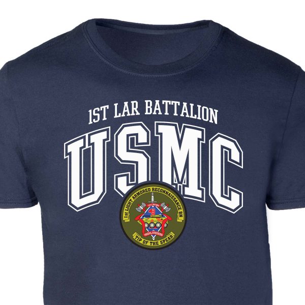 1st LAR Battalion Arched Patch Graphic T-shirt Fashion - Image 2