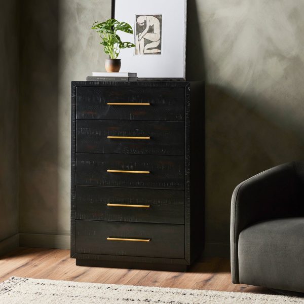 SUKI BURNISHED BLACK TALL BOY DRESSER Online Sale - Image 2