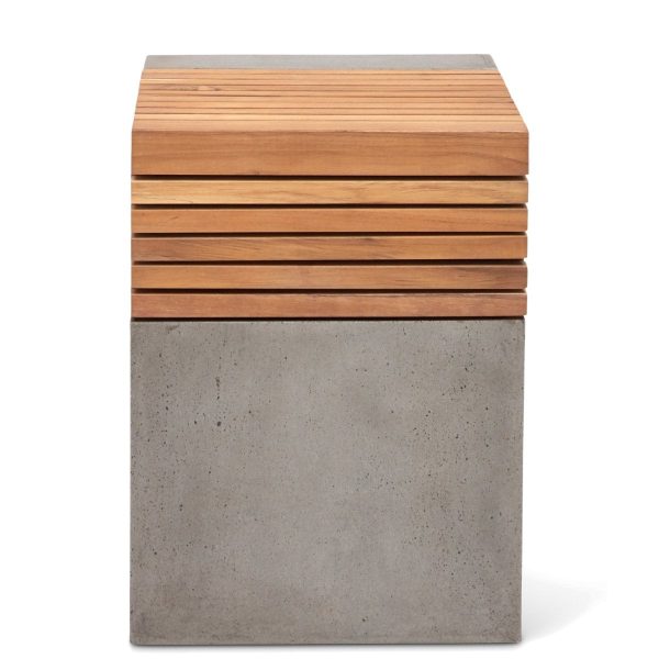 KOFI CONCRETE + TEAK STOOL Supply