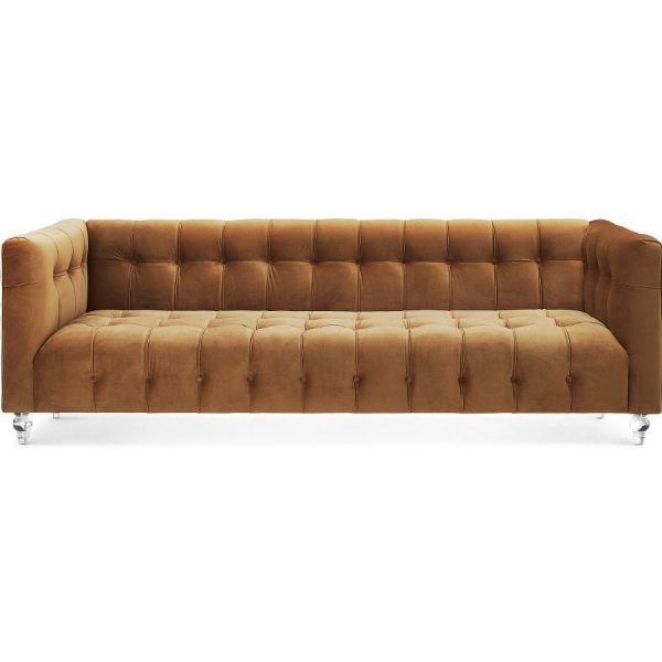 BEATRICE TUFTED VELVET SOFA + LUCITE LEGS Online now