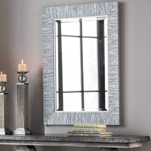 BELAYA GRAY WOOD MIRROR Fashion - Image 2