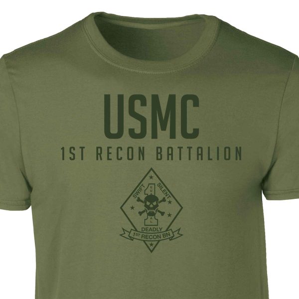1st Recon Battalion Tonal Patch Graphic T-shirt Online now - Image 4
