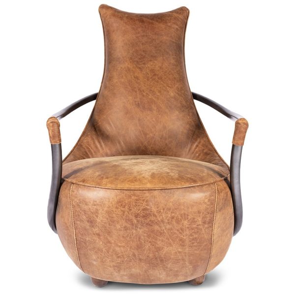 CARLISLE VINTAGE BROWN LEATHER CLUB CHAIR Sale