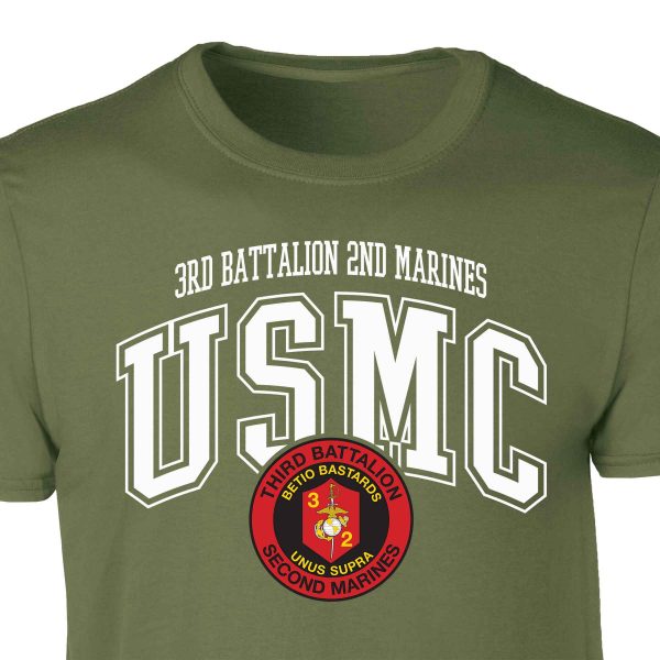 3rd Battalion 2nd Marines Arched Patch Graphic T-shirt Sale - Image 2