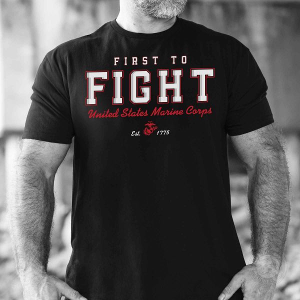 USMC First To Fight T-shirt Hot on Sale - Image 2
