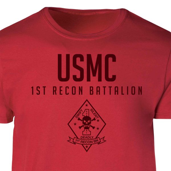 1st Recon Battalion Tonal Patch Graphic T-shirt Online now - Image 5
