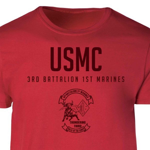 3rd Battalion 1st Marines Tonal Patch Graphic T-shirt For Cheap - Image 2