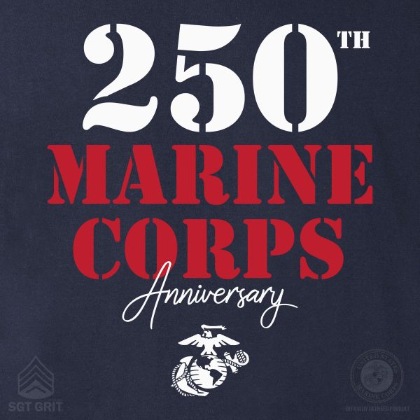 USMC 250th Anniversary Stencil Hoodie Sale - Image 3