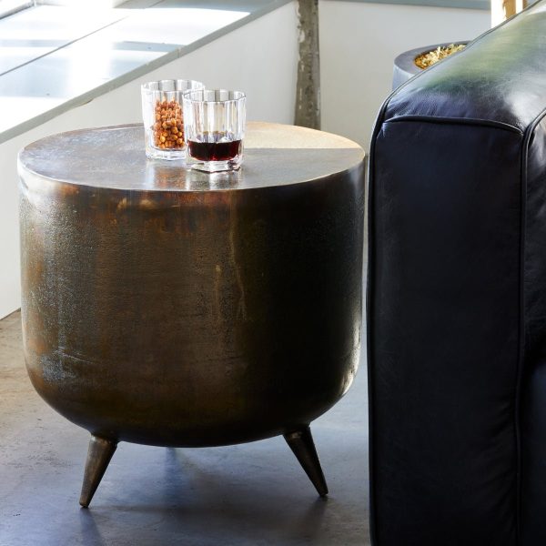 JURI COPPER PATINA DRUM TABLE on Sale - Image 5