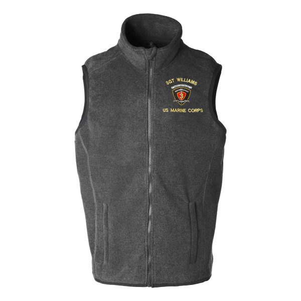1st Battalion 3rd Marines Embroidered Fleece Vest Sale