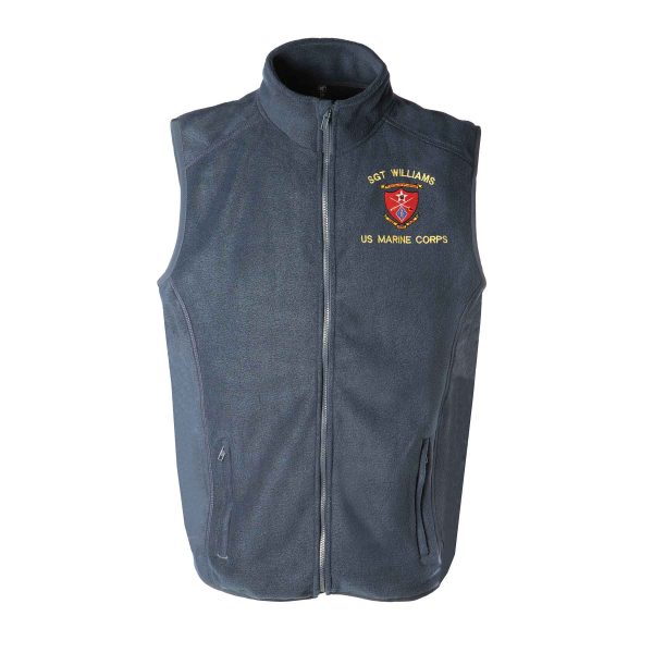 1st Battalion 5th Marines Embroidered Fleece Vest Online - Image 3
