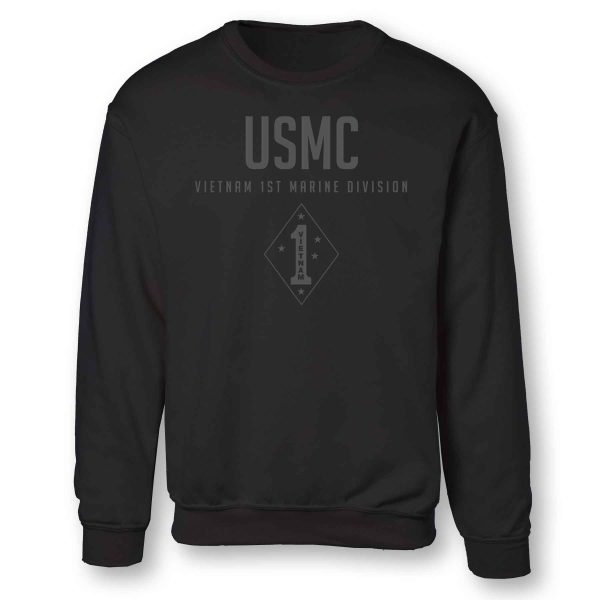 Vietnam 1st Marine Division Tonal Sweatshirt Hot on Sale